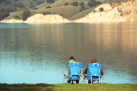 fishing at Cachuma Lake, CA